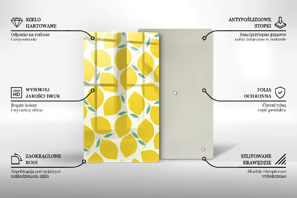 Kitchen chopping board Illustratuion lemons
