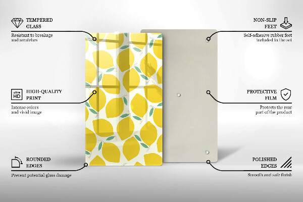 Kitchen chopping board Illustratuion lemons