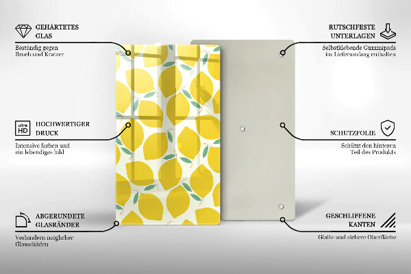 Kitchen chopping board Illustratuion lemons