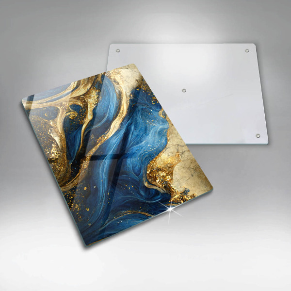 Kitchen chopping board Blue-gold marble
