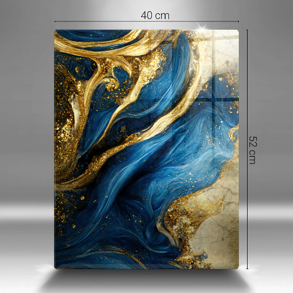 Kitchen chopping board Blue-gold marble