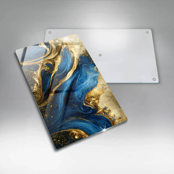 Kitchen chopping board Blue-gold marble