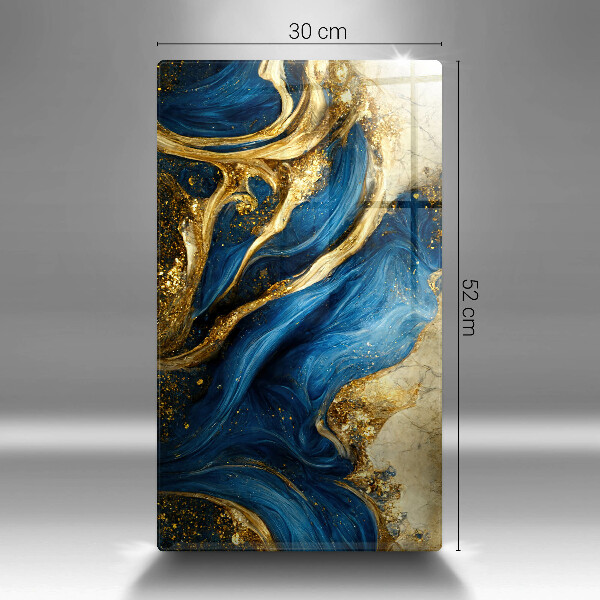 Kitchen chopping board Blue-gold marble