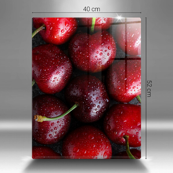 Kitchen chopping board Cherries close-up
