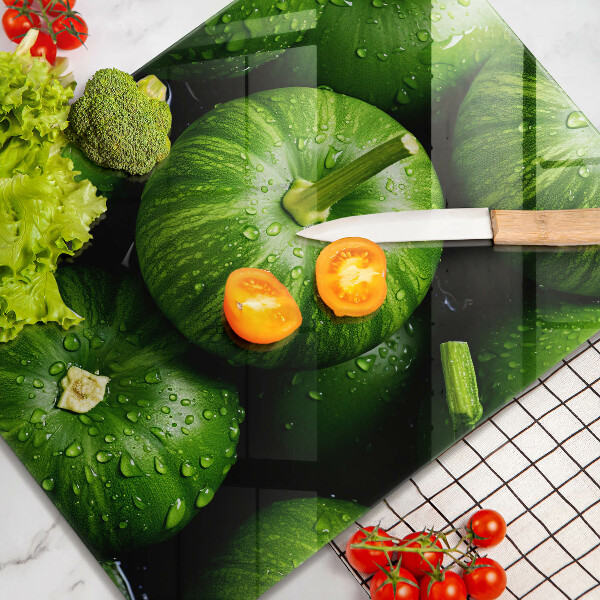 Kitchen chopping board Green pumpkins