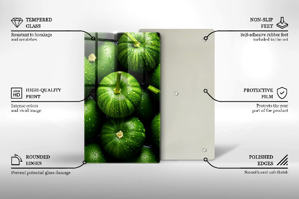 Kitchen chopping board Green pumpkins