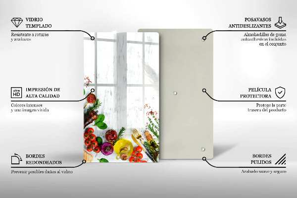Kitchen chopping board Vegetables and spices