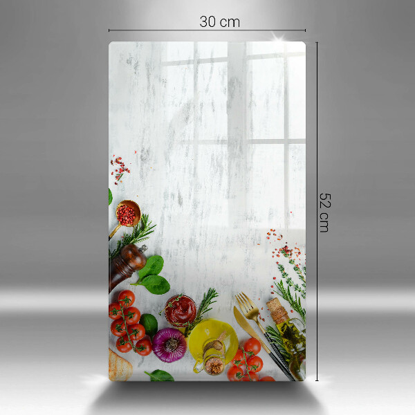 Kitchen chopping board Vegetables and spices