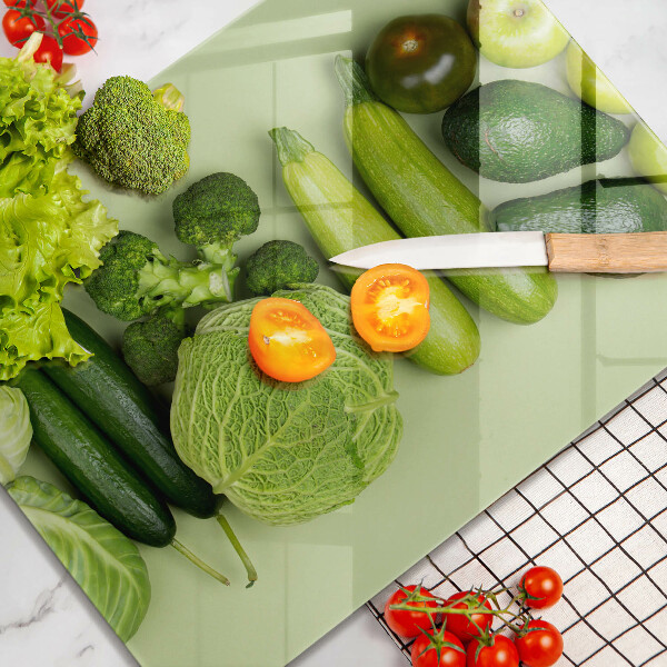 Kitchen chopping board Green fruits and vegetables