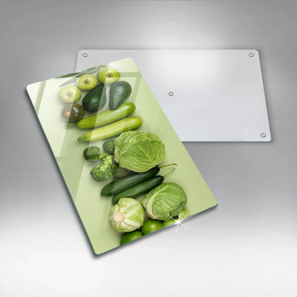 Kitchen chopping board Green fruits and vegetables