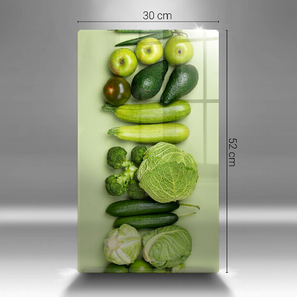 Kitchen chopping board Green fruits and vegetables