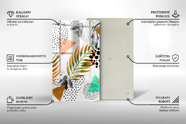 Worktop protector Boho leaves pattern