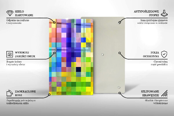 Worktop protector Colorful squares pixels