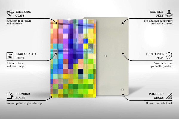 Worktop protector Colorful squares pixels