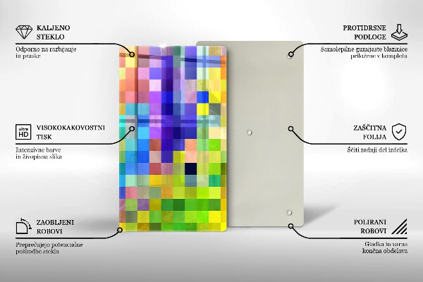 Worktop protector Colorful squares pixels