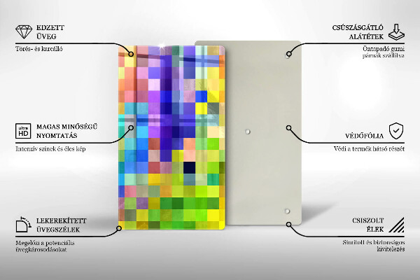 Worktop protector Colorful squares pixels