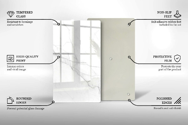 Worktop protector Delicate white marble