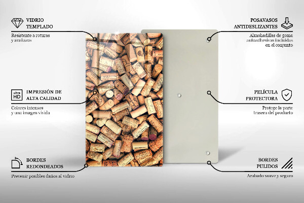 Worktop protector Wine corks pattern