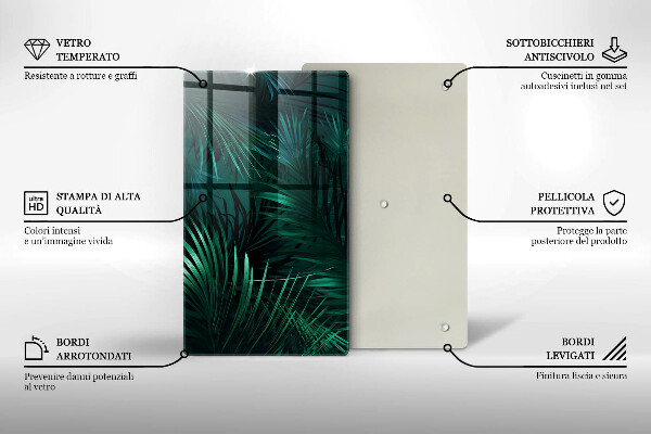 Chopping board Wild jungle leaves