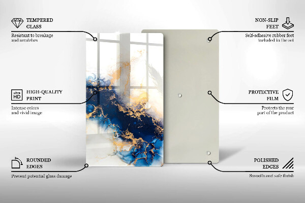 Chopping board Abstraction with blue