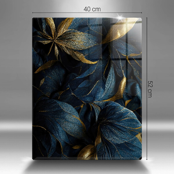 Chopping board Decorative leaves with gold