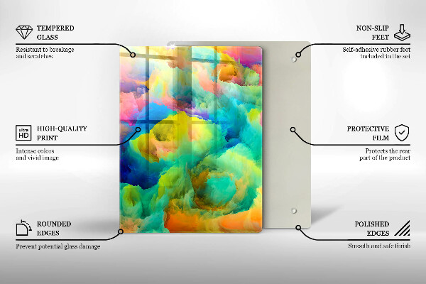 Chopping board Decorative leaves with gold