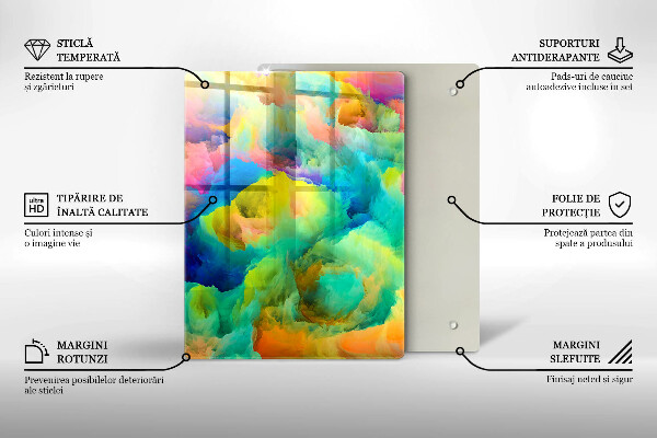 Chopping board Decorative leaves with gold