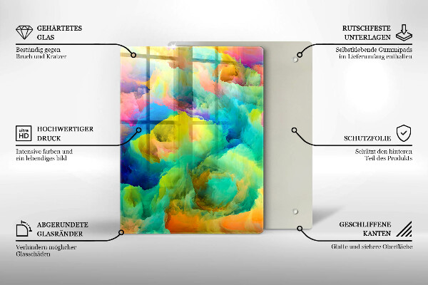 Chopping board Decorative leaves with gold