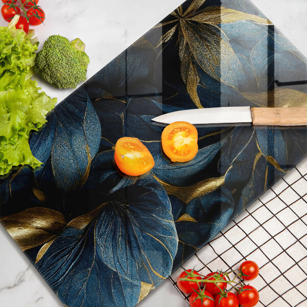 Chopping board Decorative leaves with gold