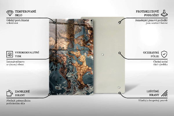 Chopping board Decorative rock with gold