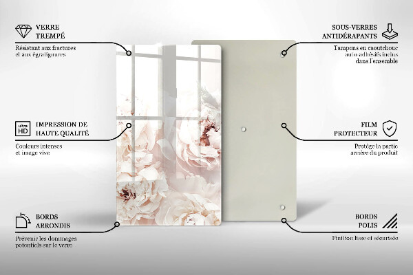 Worktop protector Pastel peonies