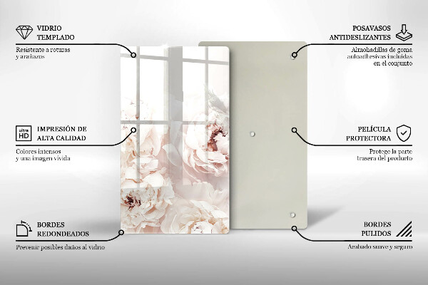 Worktop protector Pastel peonies