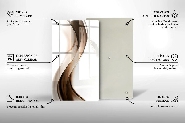 Worktop protector Abstraction brown lines