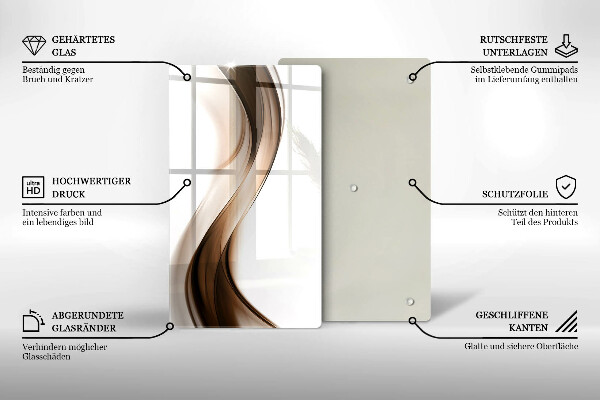 Worktop protector Abstraction brown lines