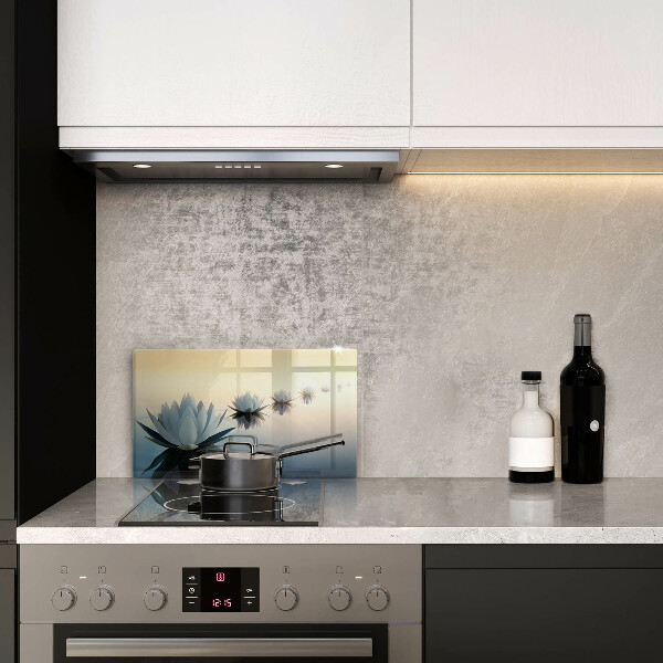 Chopping board glass Lilie flowers on the water