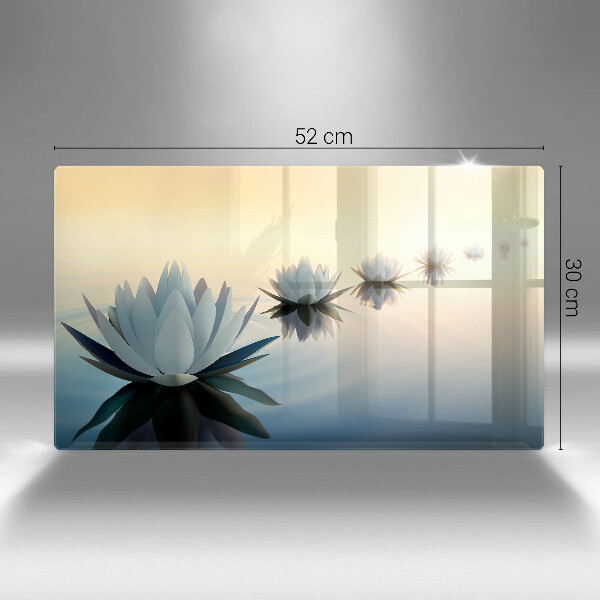 Chopping board glass Lilie flowers on the water