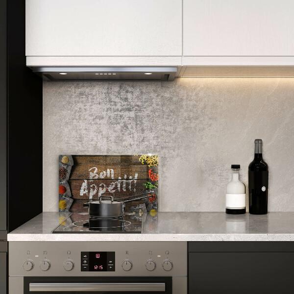 Chopping board glass Boards inscription Bon Appetit