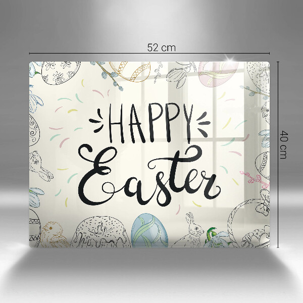 Chopping board glass Happy Easter