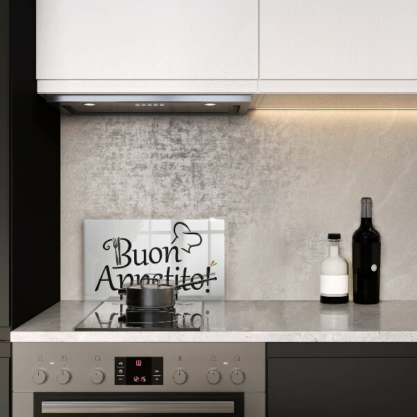 Chopping board glass The inscription Buon Appetito!