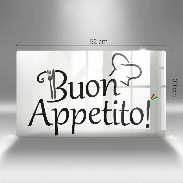 Chopping board glass The inscription Buon Appetito!