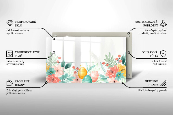 Chopping board glass Easter eggs