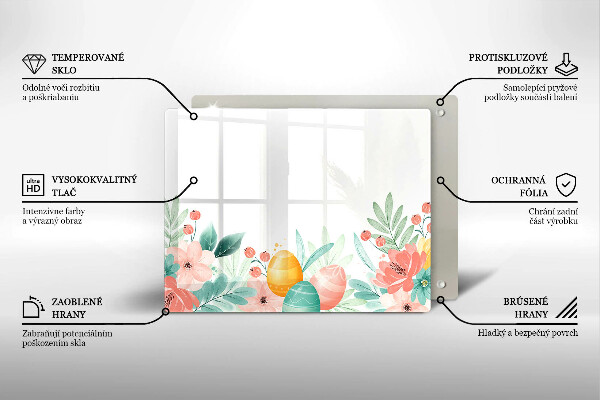 Chopping board glass Easter eggs