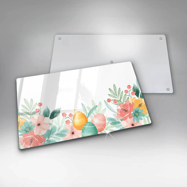 Chopping board glass Easter eggs
