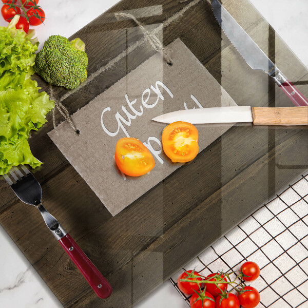 Chopping board glass GUTEN APETIT inscription boards