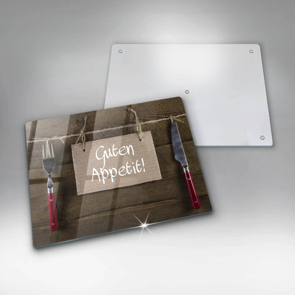 Chopping board glass GUTEN APETIT inscription boards