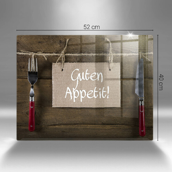 Chopping board glass GUTEN APETIT inscription boards