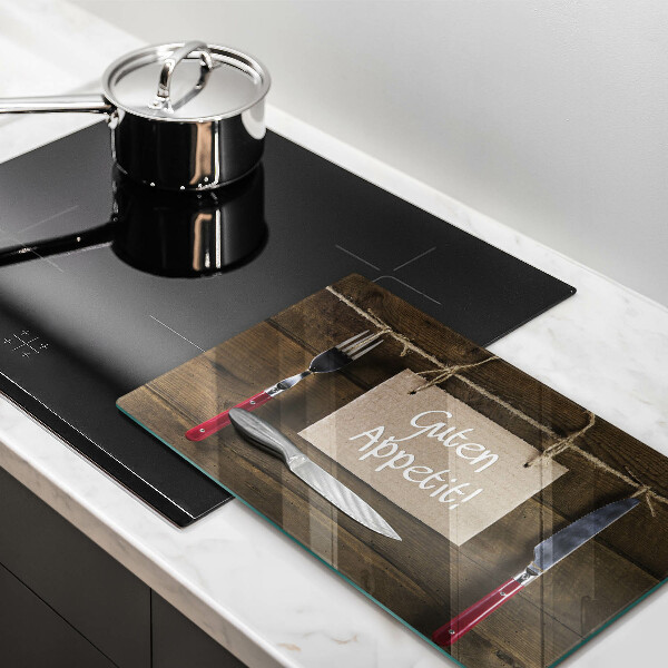 Chopping board glass GUTEN APETIT inscription boards
