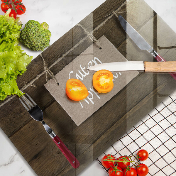 Chopping board glass GUTEN APETIT inscription boards