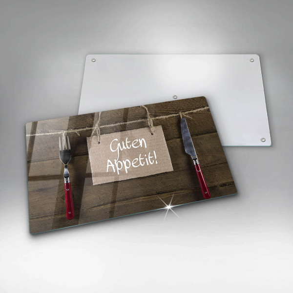 Chopping board glass GUTEN APETIT inscription boards