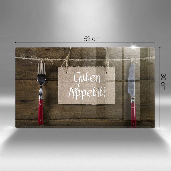 Chopping board glass GUTEN APETIT inscription boards